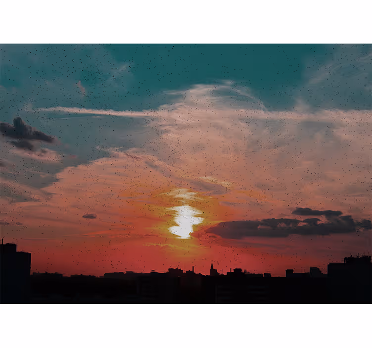 Küchenfenster rollo elegantes design bewölkter himmel - TenStickers