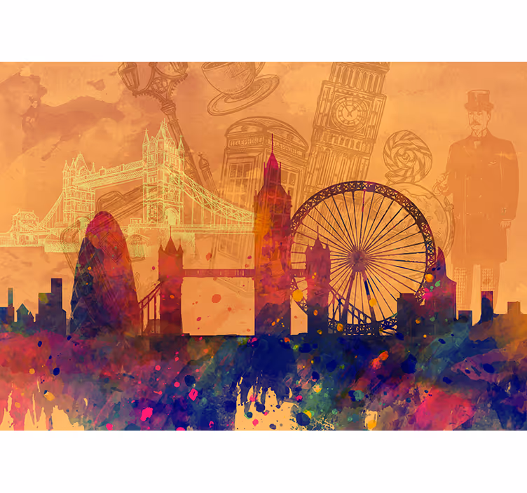 Küchenfenster rollo historische skyline silhouette - TenStickers