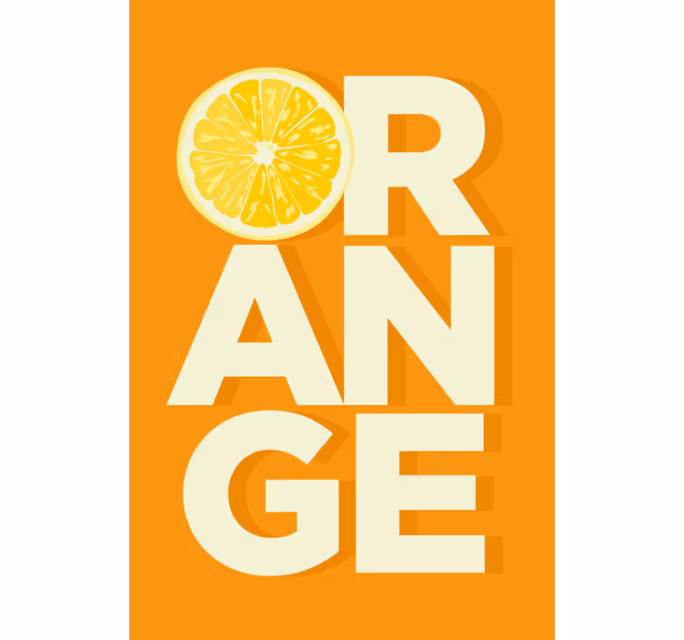 Küchenfenster rollo mit geschnittenem orangentext - TenStickers
