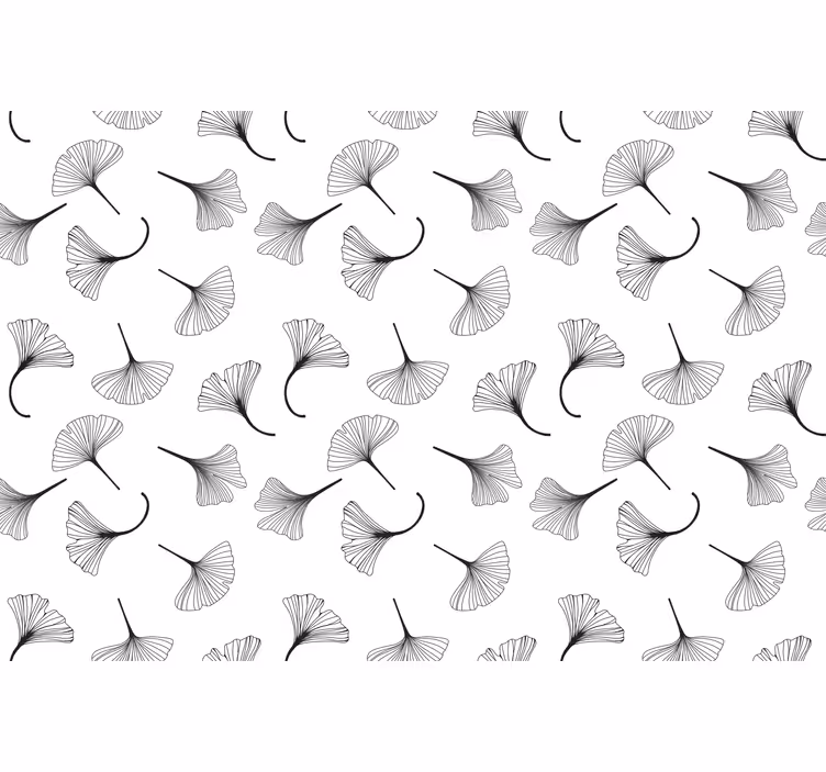 Küchenfenster rollo ginkgo blätter schwarz muster - TenStickers