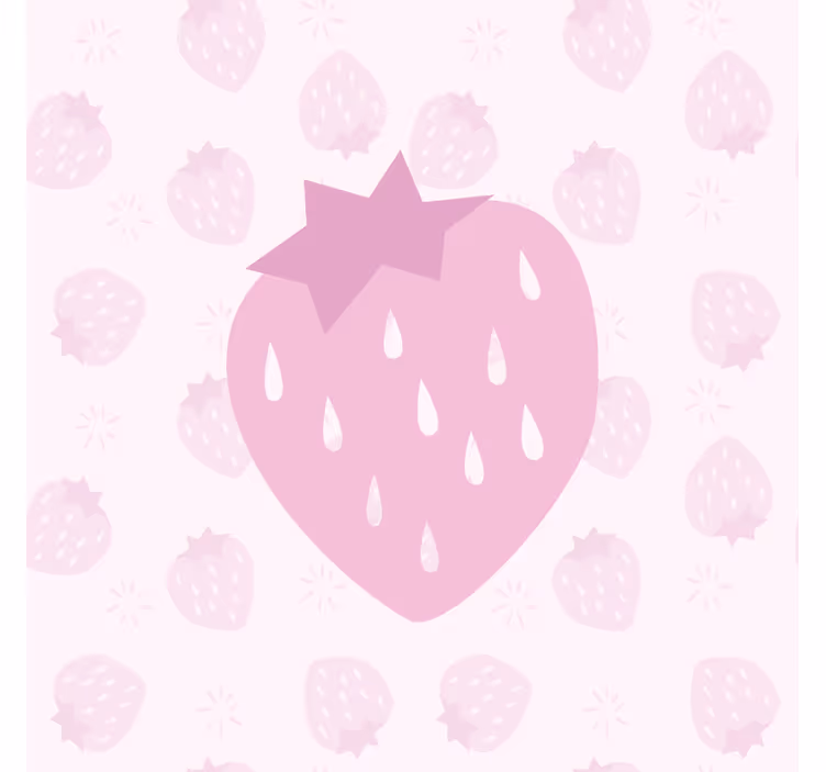 Küchenfenster rollo mit erdbeermuster auf pink - TenStickers