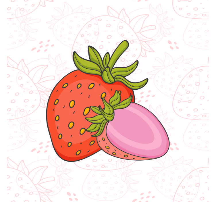 Küchenfenster rollo mit nahtlosen roten und pinken erdbeeren - TenStickers