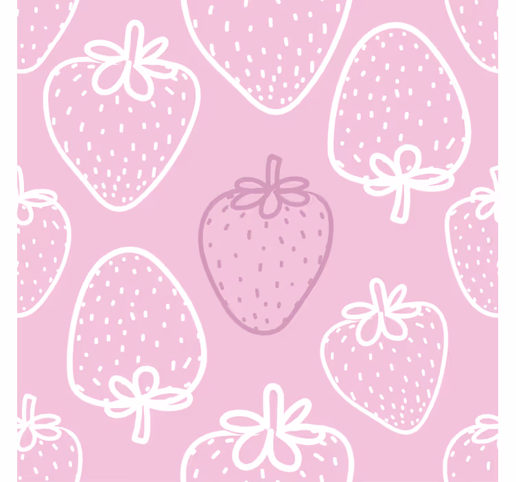 Küchenfenster rollo mit nahtlosem pinkem erdbeerdesign - TenStickers