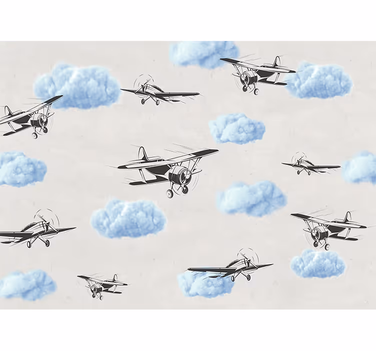 Rollo fenster weiß flugzeuge am himmel - TenStickers
