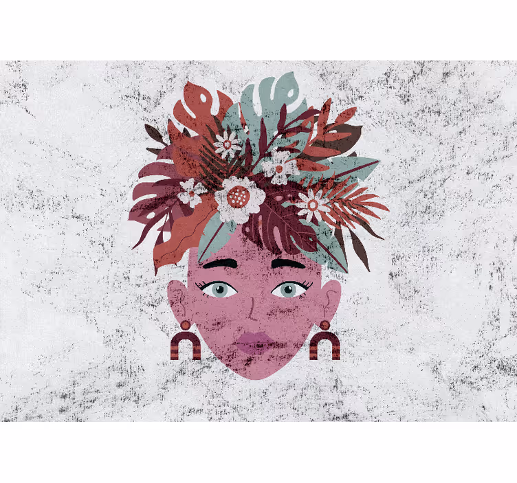 Rollo fenster weiß modernes design mit frauen und blumen - TenStickers