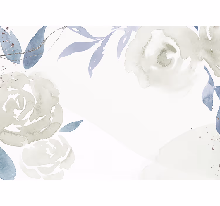 Rollo fenster weiß mit floraler kunstillustration - TenStickers