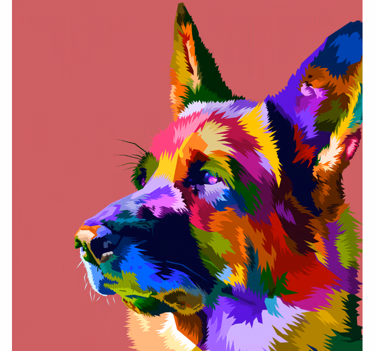 Rollo wohnzimmer regenbogen deutscher schäferhund - TenStickers