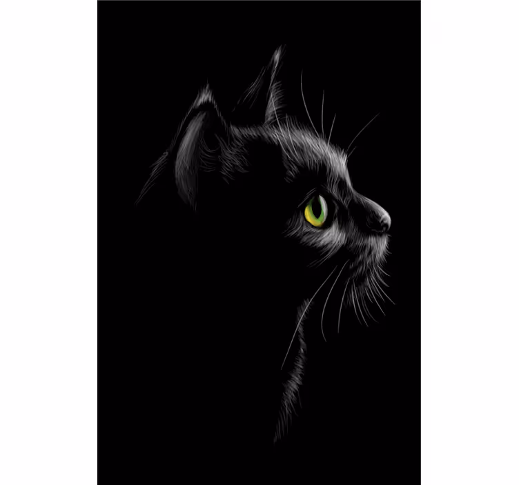 Rollo wohnzimmer mit grünen katzenaugen - TenStickers