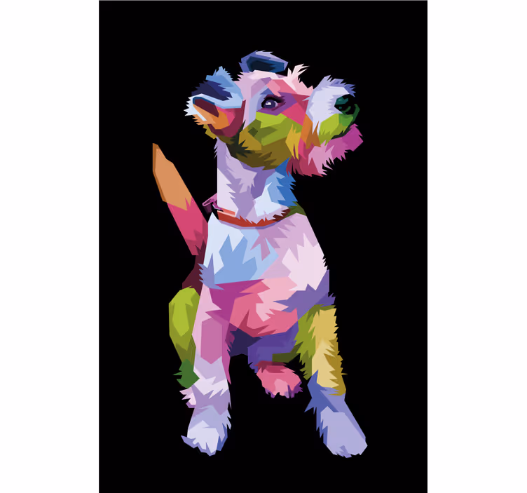 Rollo wohnzimmer geometrische tiere fox terrier - TenStickers