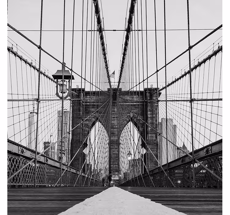Rollo wohnzimmer schwarz-weiß brooklyn bridge - TenStickers