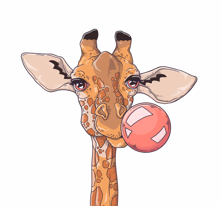 Rollo wohnzimmer giraffe mit kaugummi - TenStickers