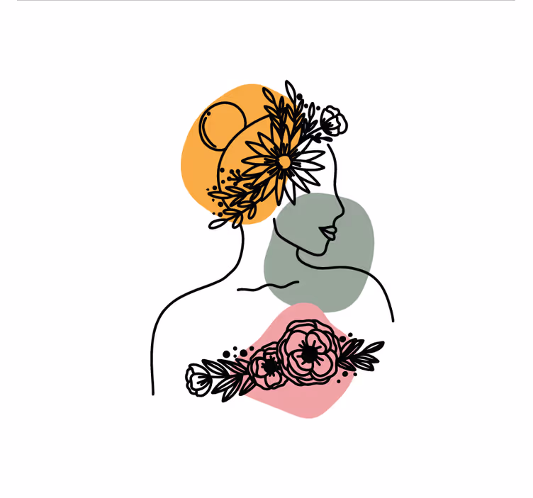 Rollo wohnzimmer mit erstaunlichem frauenblumenmotiv - TenStickers