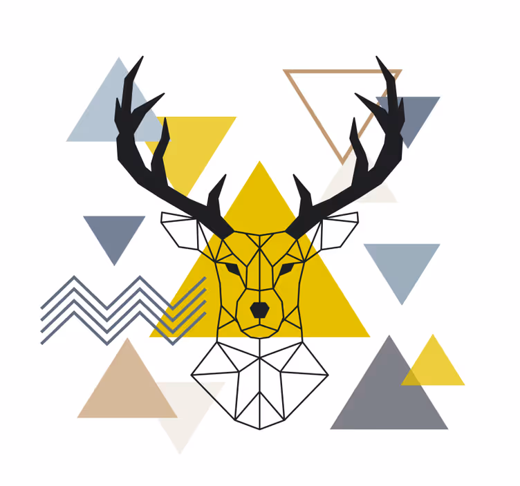 Rollo wohnzimmer geometrischer hirsch - TenStickers