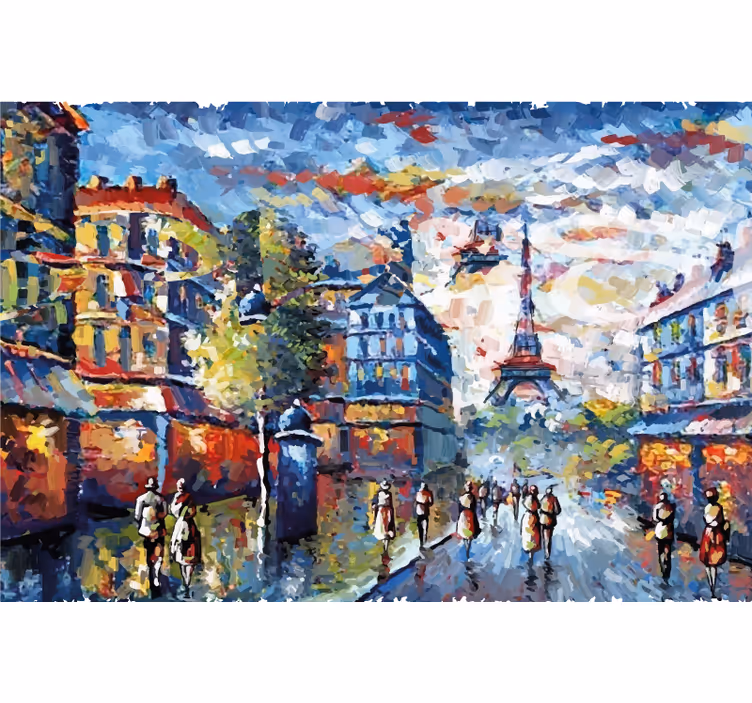 Rollo wohnzimmer kunst paris boho aquarell - TenStickers