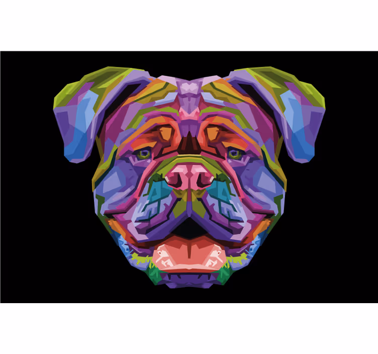 Rollo wohnzimmer mit modernen bunten hunden - TenStickers