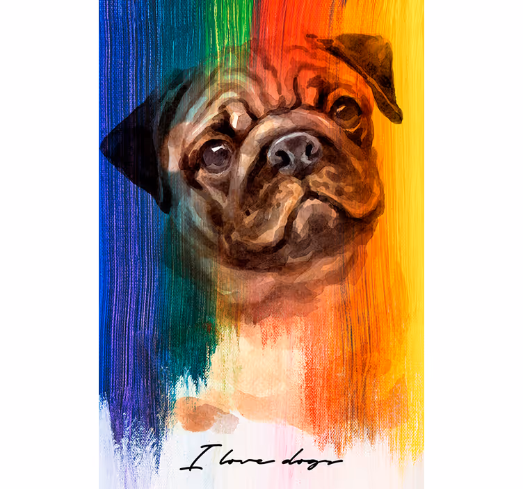 Rollo wohnzimmer regenbogen mops - TenStickers