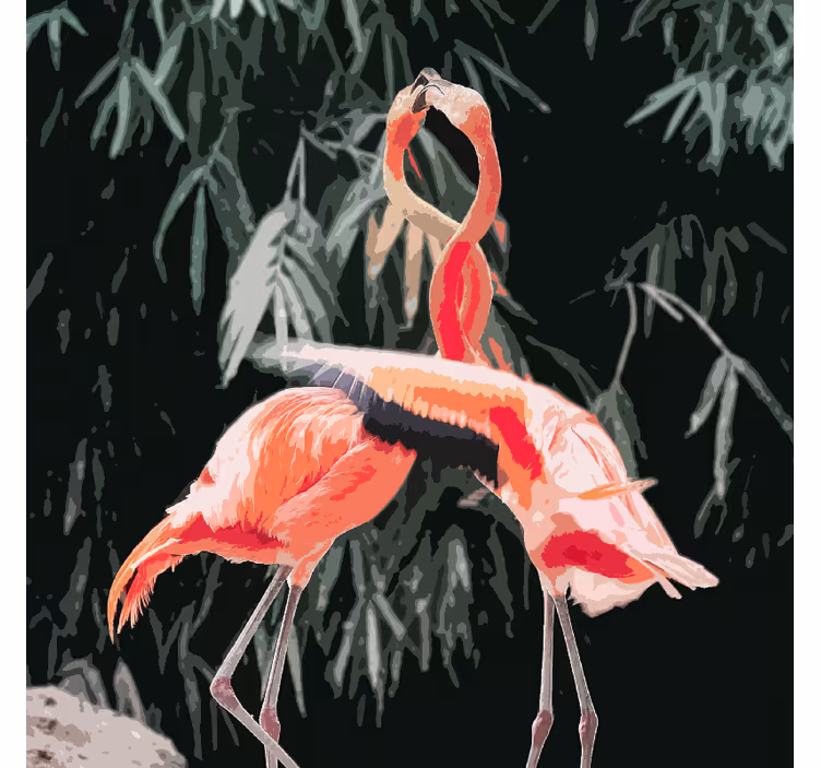 Rollo wohnzimmer mit bezauberndem flamingo-motiv - TenStickers