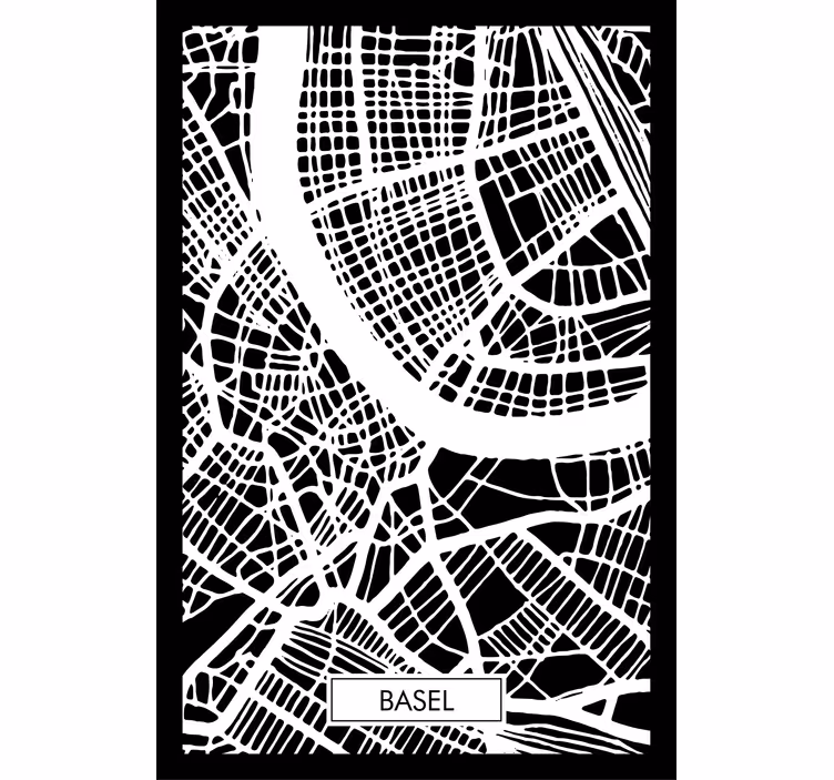 Rollo wohnzimmer mit topografischer karte basel - TenStickers