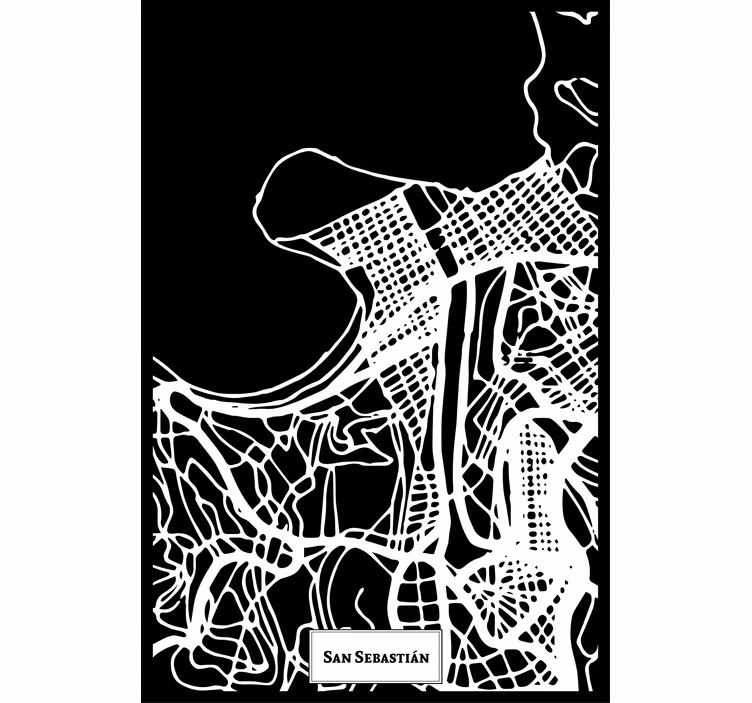 Rollo wohnzimmer mapa topográfico san sebastián - TenStickers
