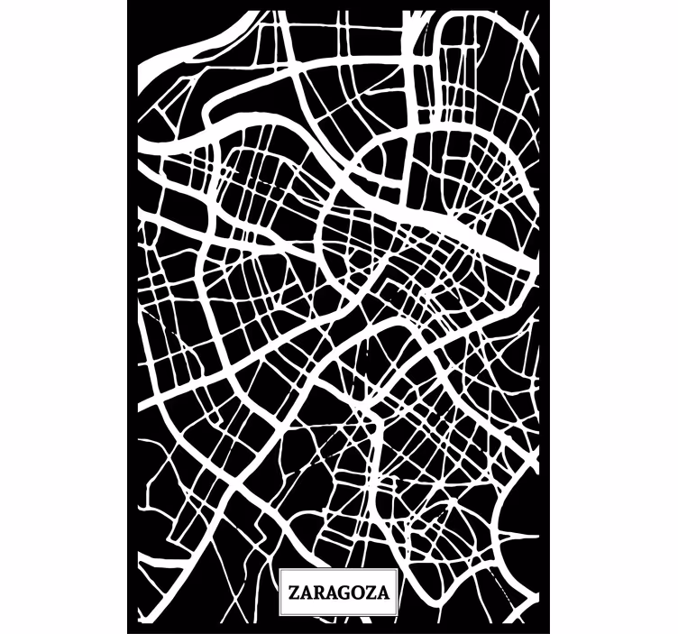 Rollo wohnzimmer mapa topográfico von zaragoza - TenStickers