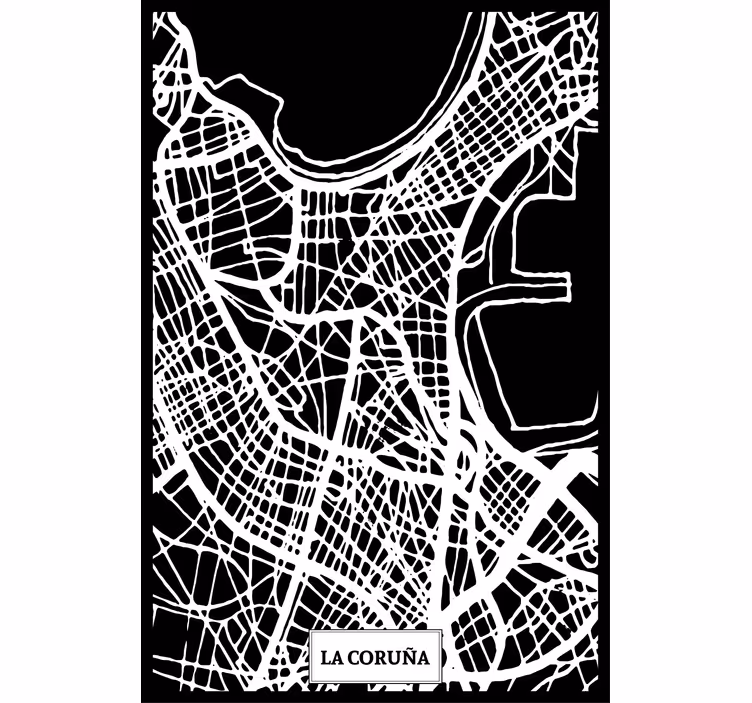 Rollo wohnzimmer topografische karte coruña - TenStickers