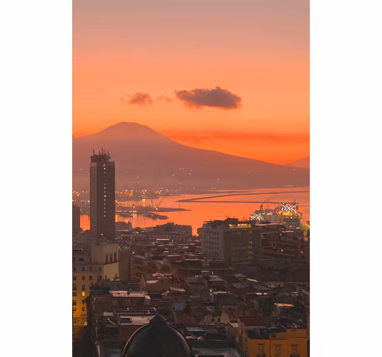 Rollo wohnzimmer sonnenuntergang von neapel - TenStickers