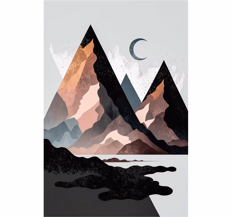 Rollo wohnzimmer nordische geometrische berge - TenStickers