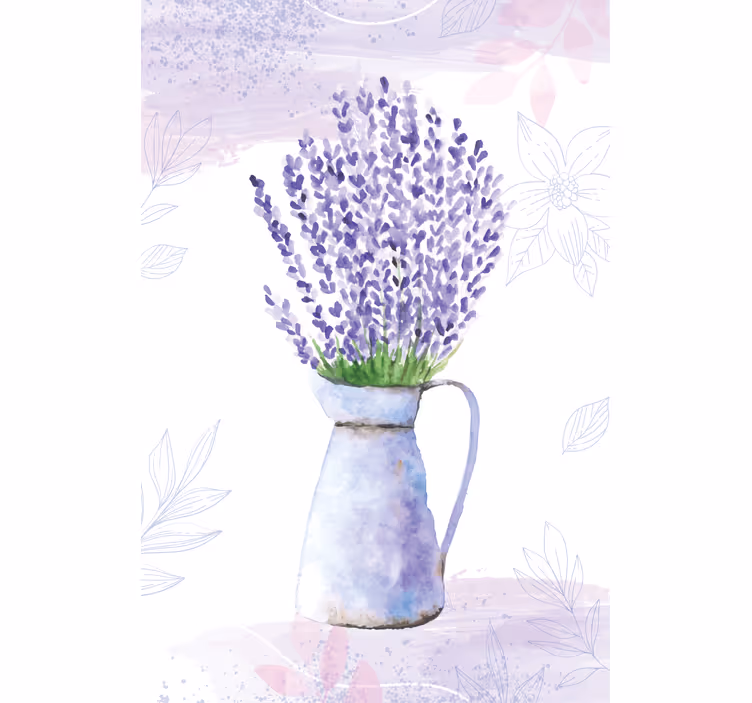 Rollo wohnzimmer mit lavendelvase - TenStickers