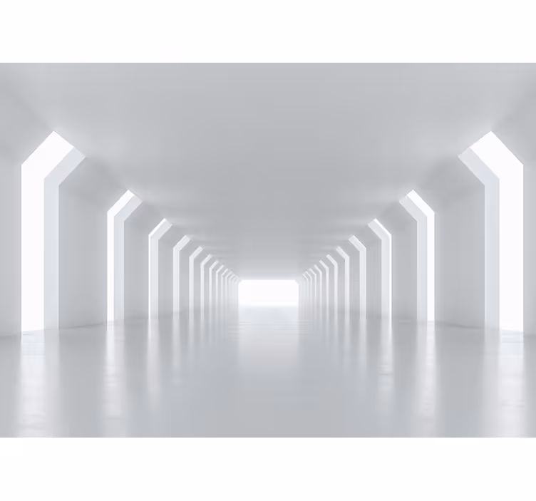 Rollo fenster weiß futuristische flur perspektive - TenStickers