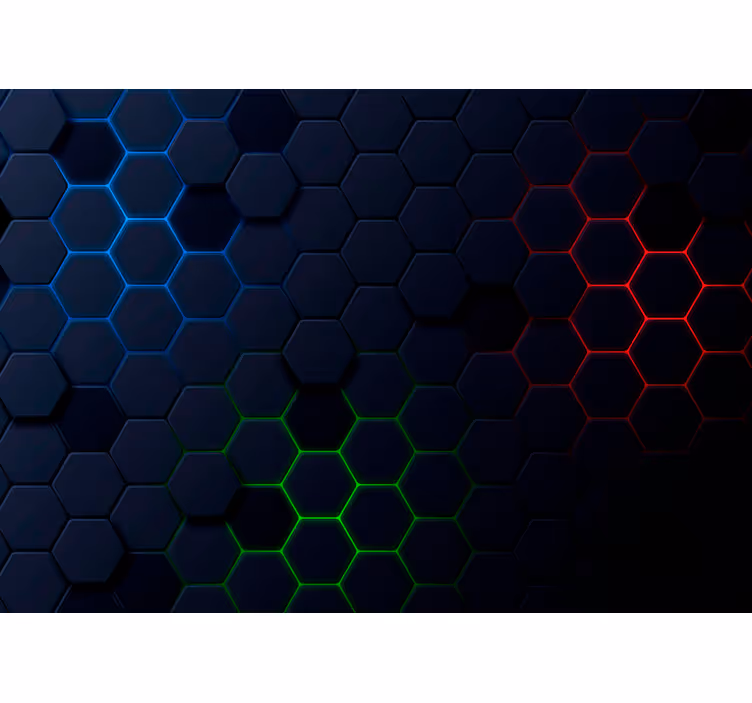 Rollo fenster schwarz mit 3d effekt in dunklem hexagonmuster - TenStickers