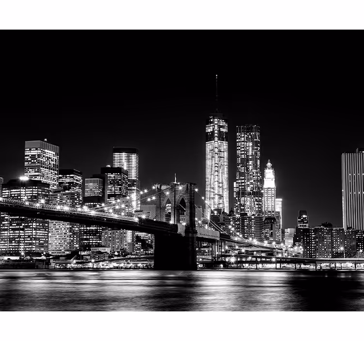 Rollo fenster schwarz fototapete new york east river - TenStickers