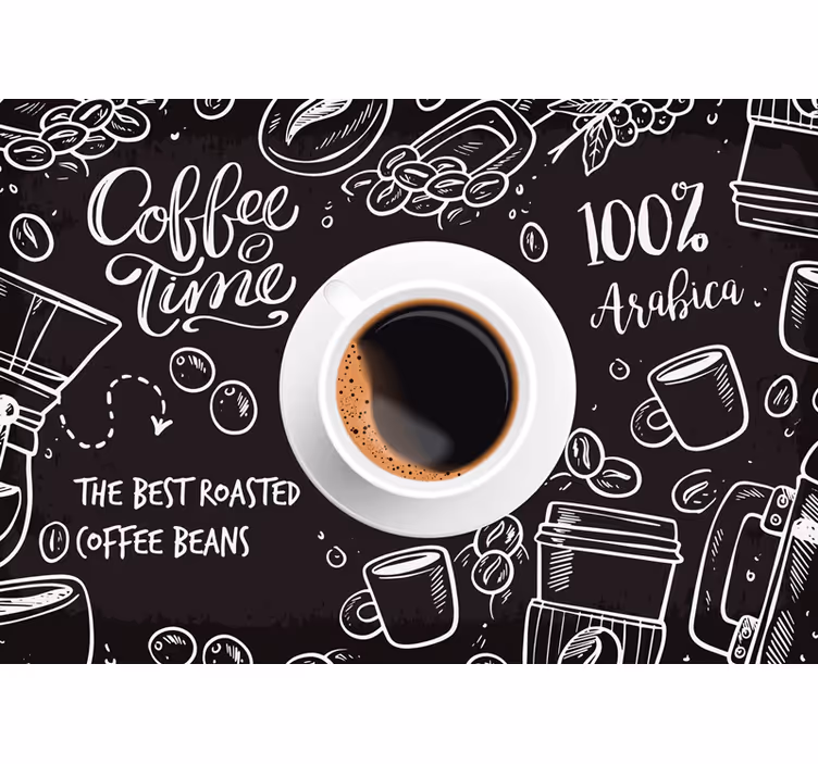 Rollo fenster schwarz kaffeezeit bilder - TenStickers