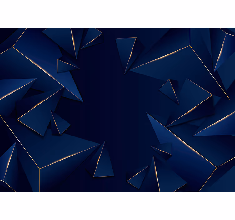 Rollo fenster schwarz mit blau-goldenem geometrischen muster - TenStickers