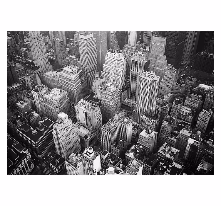 Rollo fenster schwarz new york luftaufnahme schwarz weiß - TenStickers
