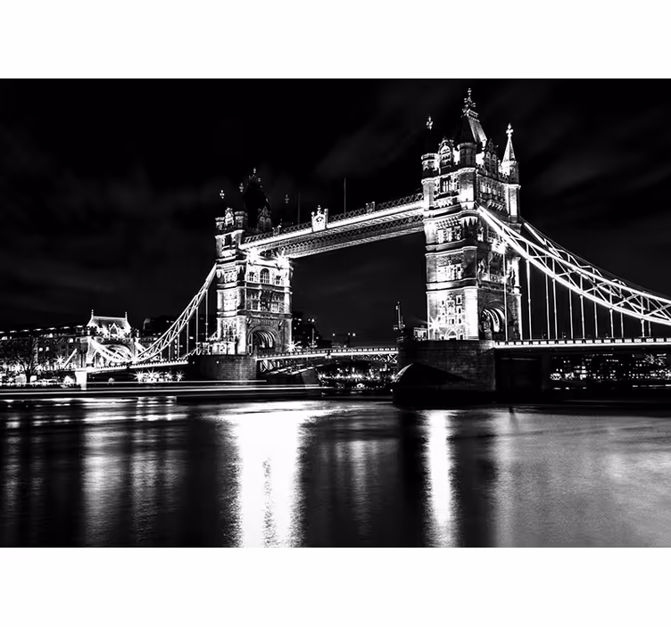 Rollo fenster schwarz london bridge nacht - TenStickers