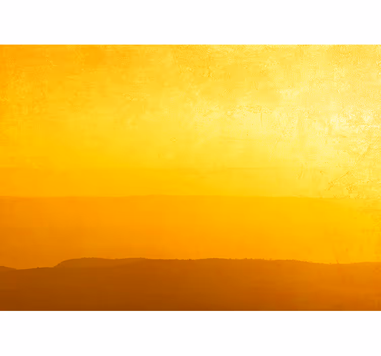Rollo fenster gelb hügel bei sonnenuntergang - TenStickers