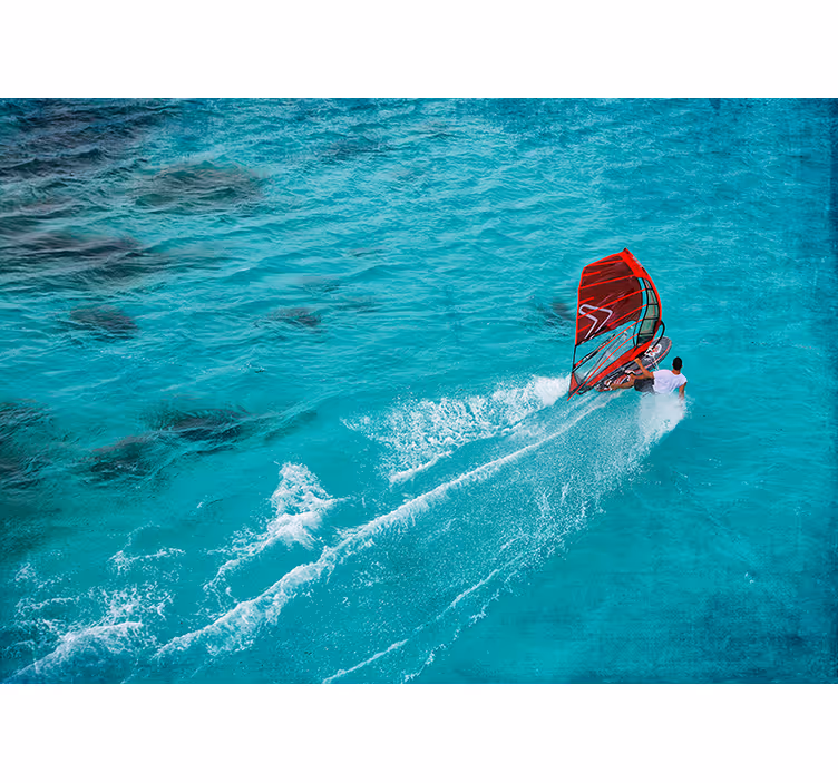 Rollo fenster blau windsurfer auf dem wasser - TenStickers