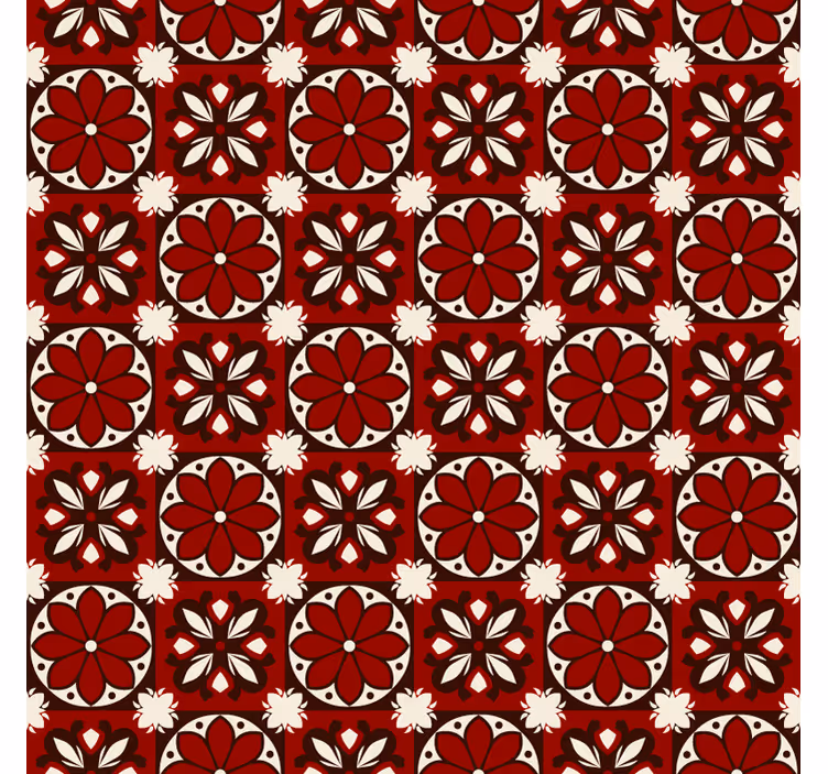 Rollo fenster rot im vintage-fliesenmuster - TenStickers