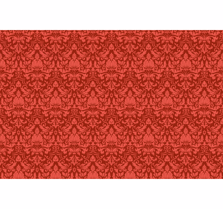 Rollo fenster rot mit barockmuster overlay - TenStickers