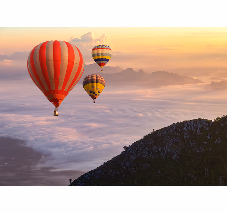 Rollo wohnzimmer heißluftballons am himmel - TenStickers