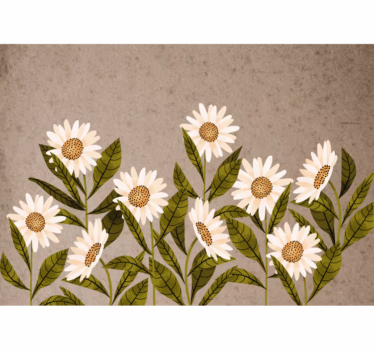 Rollo wohnzimmer mit vintage gänseblümchen - TenStickers