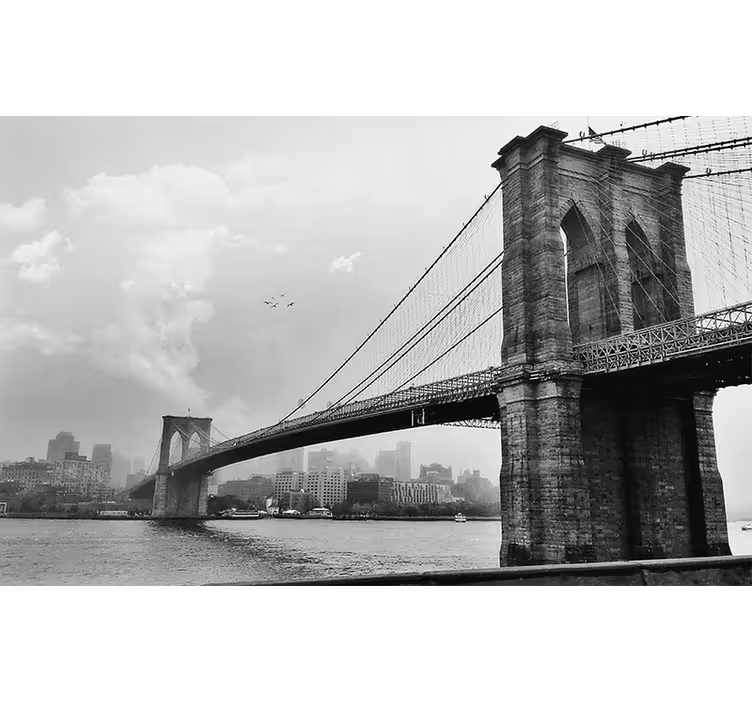 Rollo wohnzimmer fototapete new yorker brücke - TenStickers