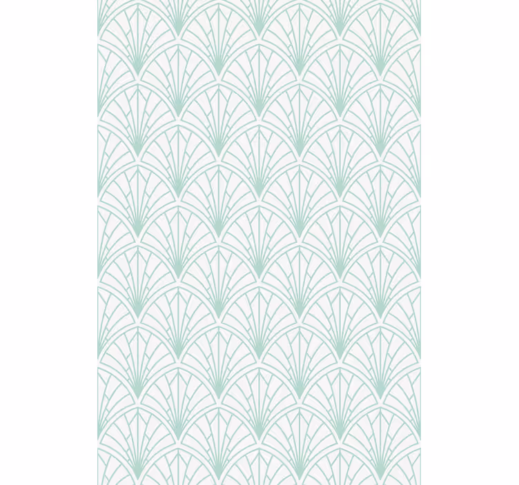 Rollo fenster blau aquamarinfarbene blätter auf weiß - TenStickers