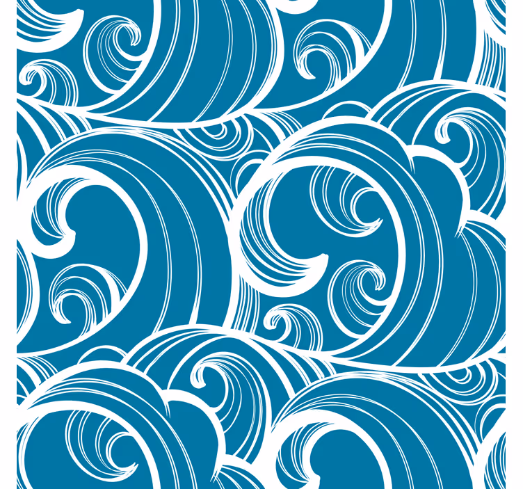 Rollo fenster blau mit welligem blauen muster - TenStickers