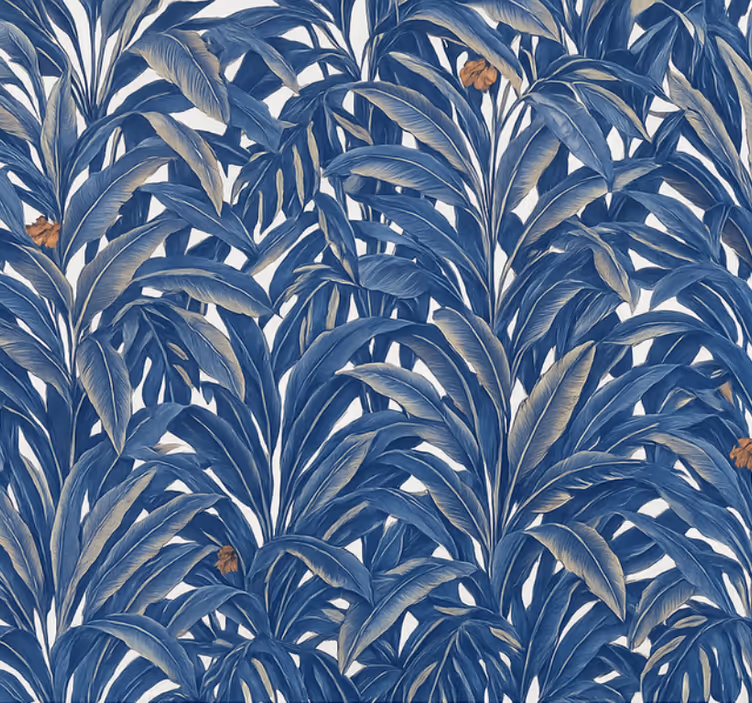 Rollo fenster blau im üppigen indigo dschungel - TenStickers