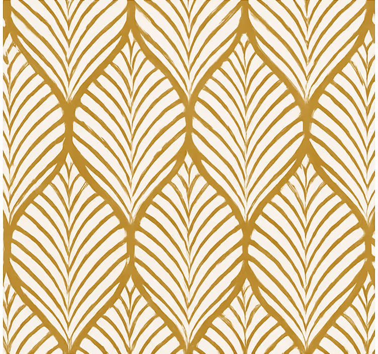 Fenster rollo modern mit goldenem geometrischem blattmotiv - TenStickers