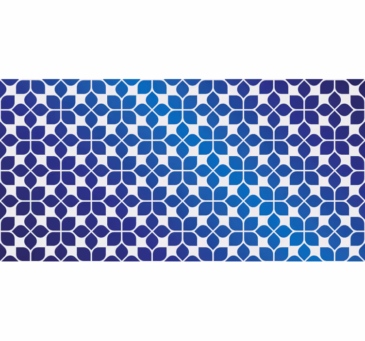 Rollo fenster blau mit blauen blumen - TenStickers