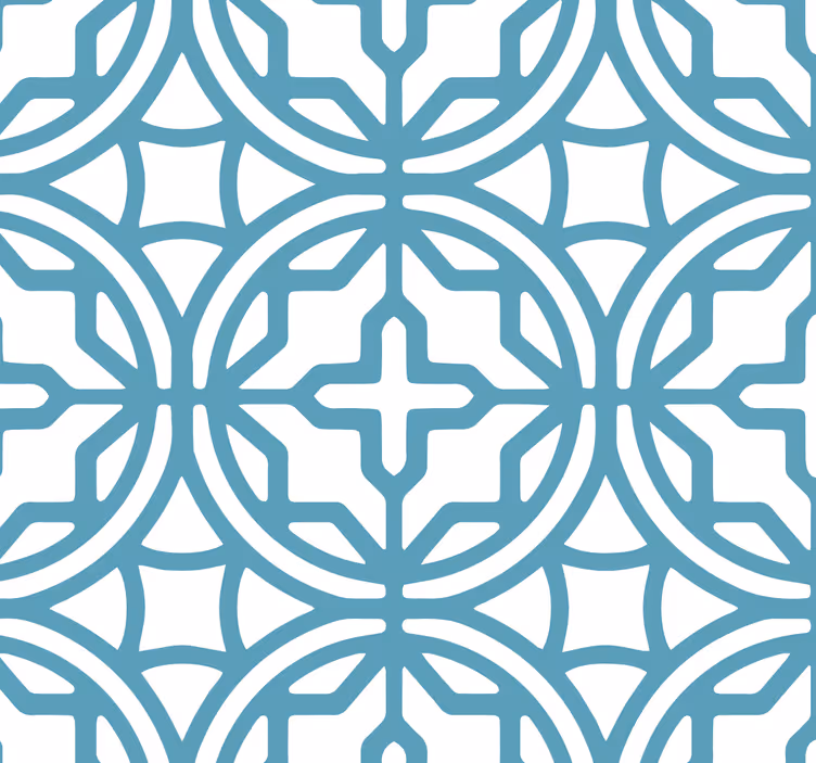 Rollo fenster blau mit geometrischem türkis muster - TenStickers