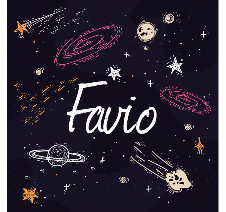 Rollo fenster blau galaxy mit individuellem namen - TenStickers