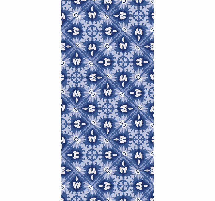 Rollo fenster blau mit blauem ornament - TenStickers